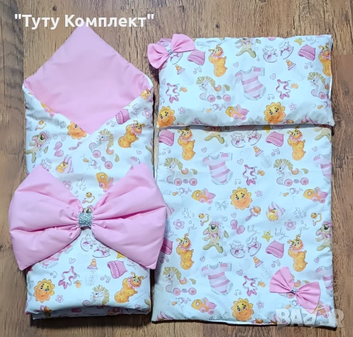 Комплект от памучно портбебе ( одеяло, чувалче),подложка с възглавница, снимка 17 - Спално бельо и завивки - 37954287