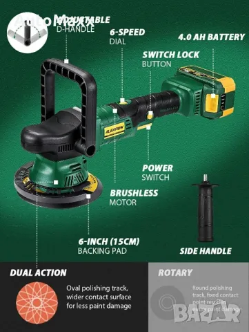 ALEAPOW P10 Безжична буферна полираща машина, снимка 2 - Винтоверти - 49861051