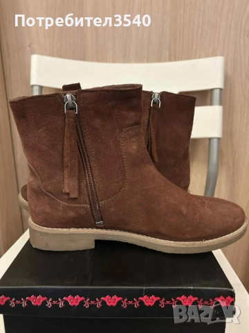 Кафяви боти Зара/Zara, снимка 5 - Дамски боти - 48558106