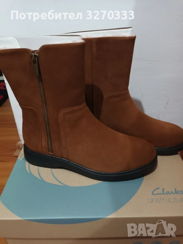Дамски боти от естествена кожа Clark 