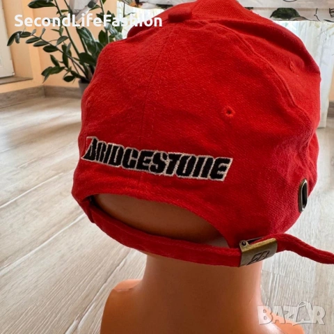 Винтидж състезателна шапка Bridgestone Formula 1 червена, снимка 3 - Шапки - 53117791