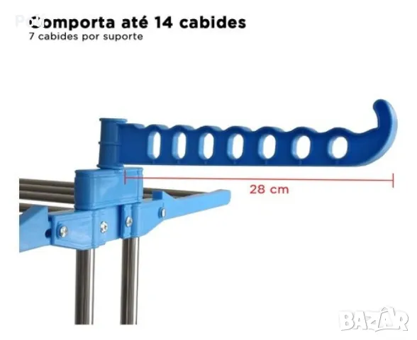 Сгъваем сушилник за дрехи на колелца - практична стойка за сушене на пране, снимка 7 - Сушилници - 47937525
