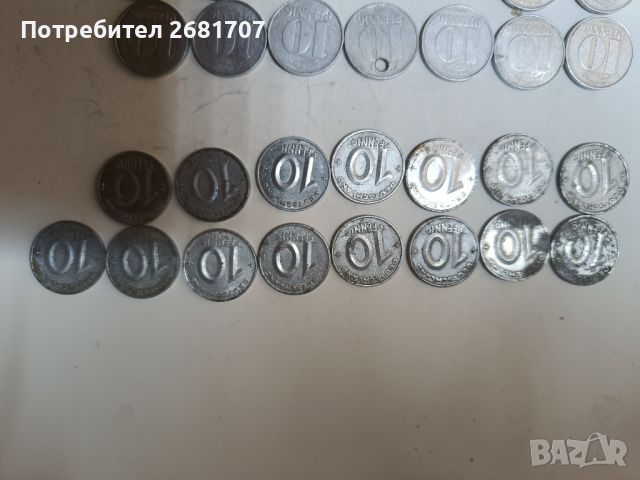Монети 10 пфениг ГДР, снимка 3 - Нумизматика и бонистика - 45902178