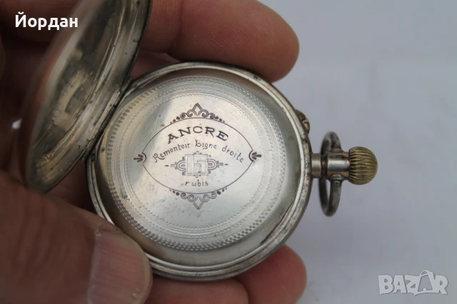 Швейцарски джобен сребърен часовник , снимка 7 - Джобни - 50462136