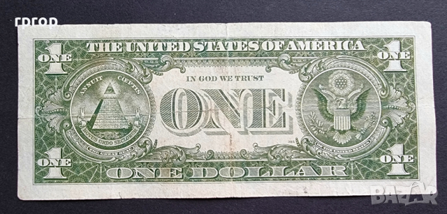 Банкнота 2 . САЩ.  Долар . 1 долар . Син печат . 1957  А  година., снимка 2 - Нумизматика и бонистика - 44967811