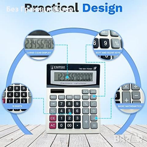 Нов Електронен калкулатор с 12 цифри и големи бутони за офис работа, снимка 2 - Друга електроника - 46530701