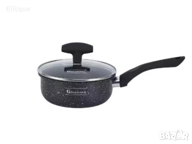 Касерола с капак Goldmann GM 1303-16, 16 см., Алуминий, Мрам. покр., Черен, снимка 5 - Съдове за готвене - 52752091