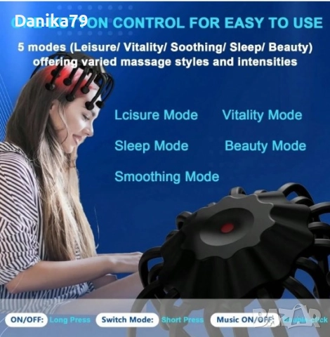 Интелигентен масажор за скалп и врат, снимка 5 - Масажори - 52337524