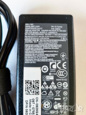 Оригинално зарядно DELL 19,5V / 3,34A, снимка 3 - Лаптоп аксесоари - 45707304