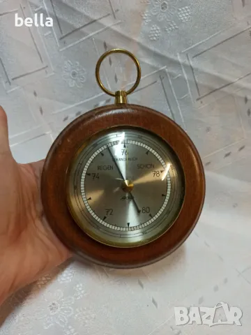 Ретро дървен барометър Regen Veranderlich Schon -Apollo за измерване на атмосферно налягане, снимка 3 - Антикварни и старинни предмети - 50408905