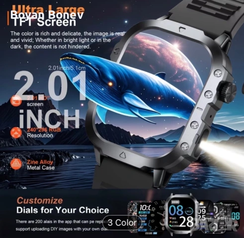 Смарт часовник много функции нов, снимка 9 - Смарт часовници - 53736828