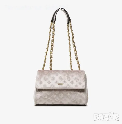 Оригинална чанта Guess Kimi Mini Crossbody Flap Silver, снимка 2 - Чанти - 47567012