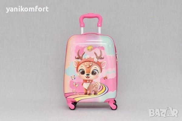 Детски куфар за пътуване – ръчен багаж за самолет с 360° колелца, снимка 3 - Куфари - 54242658
