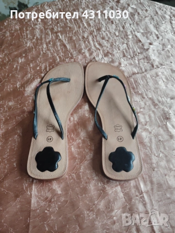 Нови летни дамски чехли естествена кожа 41 номер, снимка 4 - Чехли - 53467642