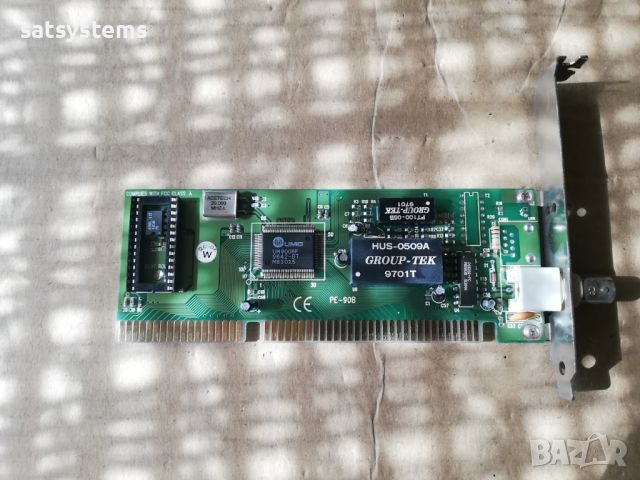 UMC UM9008F Acorp PE-908 Network Ethernet Controller Card 16-Bit ISA, снимка 1 - Мрежови адаптери - 45878535