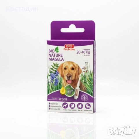 Натурална Грижа за Кожата за Кучета от 20 до 40кг - Капки - 3x5ml- Bio Nature Magela- Bio PetActive