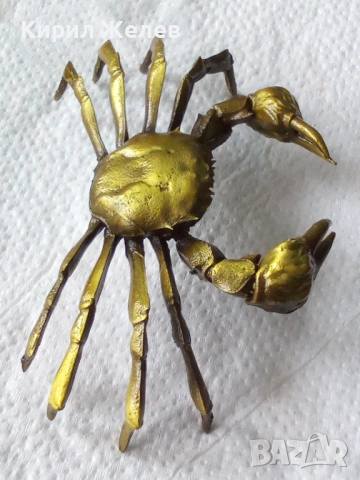 Бронзова фигурка на рак 24049, снимка 2 - Антикварни и старинни предмети - 53220857