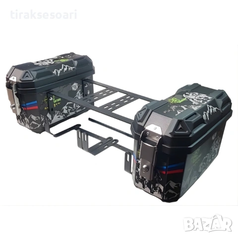 Странични куфари за мотор 2бр комплект 45L с метална рамка водоустойчиви PA1526