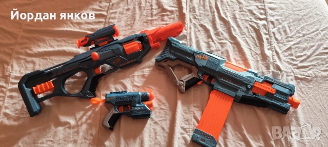 NERF Комплект: 3 Бластера Elite 2.0 (Eaglepoint, Volt, Turbine CS-18), снимка 2 - Други - 52345080