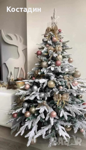 Изкуствена елха K r i n g Melbourne,  Цялата заснежена с метална стойка., снимка 4 - Други - 52209179