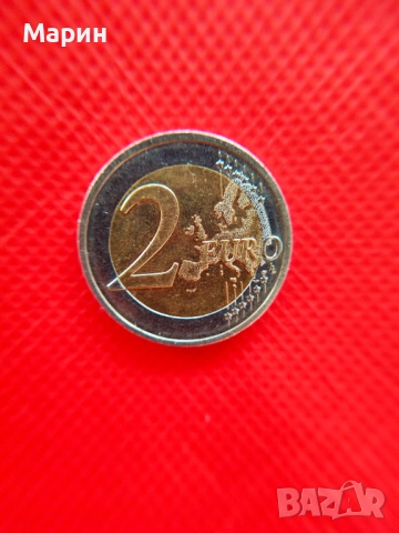 Уникална 2 Евро монета с мистериозно оцветяване – Колекционерска рядкост!, снимка 3 - Нумизматика и бонистика - 51150817