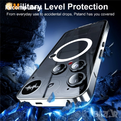 Magic Shield Магнитен калъф за Nothing Phone (3) 5G - Матов TPU гръб, Метална рамка, Защита за камер, снимка 4 - Калъфи, кейсове - 52659774
