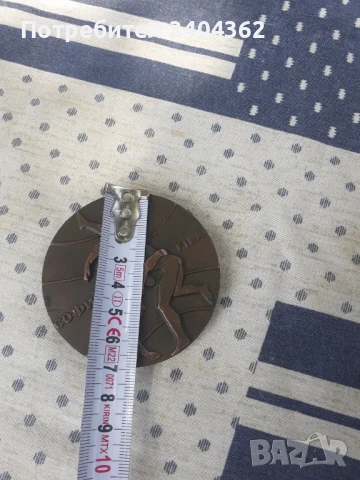 Бронзов настолен медал плакет свободна борба, снимка 4 - Антикварни и старинни предмети - 51054707