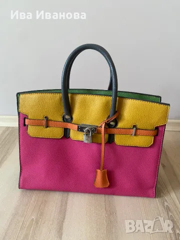 Дамска чанта Hermes модел Birkin цветна, снимка 1 - Чанти - 46856180