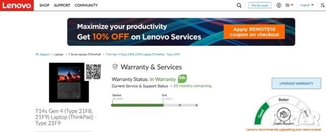 Lenovo ThinkPad T14s Gen 4 (AMD) Ryzen Гаранция, снимка 5 - Лаптопи за работа - 52886983