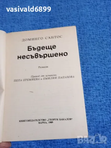 Доминго Сантос - Бъдеще несъвършено , снимка 4 - Художествена литература - 49980009