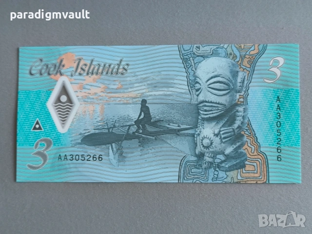 Банкнота - Острови Кук - 3 долара UNC | 2021г., снимка 2 - Нумизматика и бонистика - 53253281