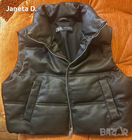 Дамски кожен елек Zara , снимка 2 - Елеци - 46021760