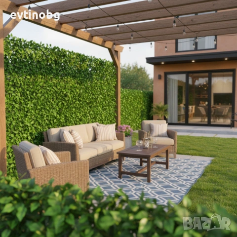 Ограда от зелени листа - панел за уединение с реалистичен вид 3 x 0,5 м