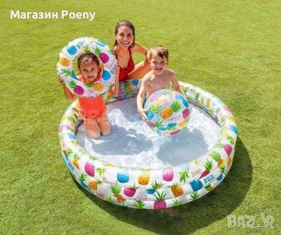 Насладете се на лятното забавление с надуваем комплект детски басейн - Включващ топка и пояс!, снимка 4 - Други - 45251749