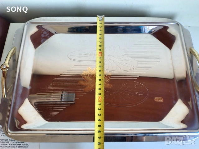 Прекрасен Италянски Позлатен Поднос 24К, снимка 9 - Антикварни и старинни предмети - 53174465