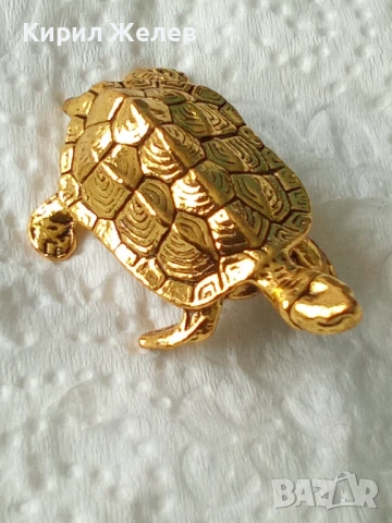 Бронзова фигурка на костенурка 🐢 54387, снимка 2 - Колекции - 54173156