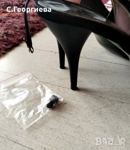 САТЕНЕНИ обувки на ток+ БОНУС, снимка 3 - Дамски елегантни обувки - 50051965