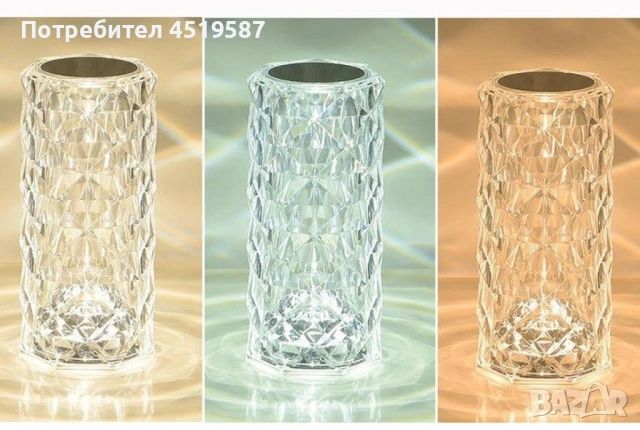 Декоративна настолна лампа - студено бяла светлина, снимка 2 - Настолни лампи - 53446942