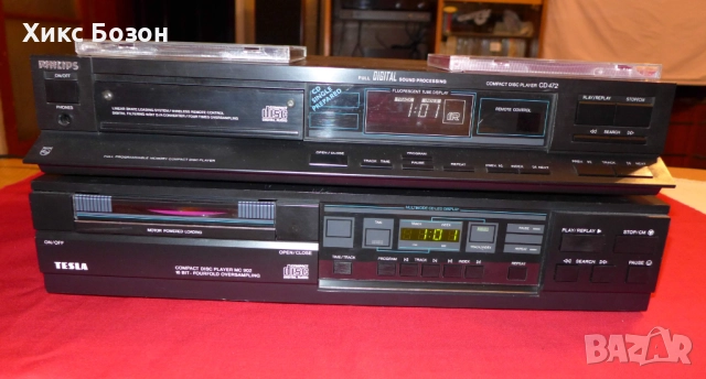 Прекрасен СИ-ДИ плейър Philips CD472 + Tesla MC 902 CD player с   Аудиофилски  мод  DAC TDA 1541 , снимка 7 - Други - 49558408