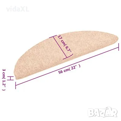 vidaXL Самозалепващи стелки за стъпала, 15 бр, 56x17x3 см, кафяви (SKU:132690), снимка 4 - Мокети - 48287555