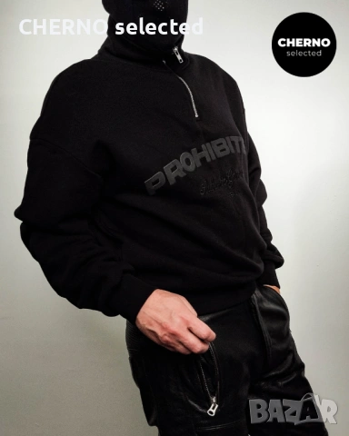 Мъжки суичър PROHIBITED Oversized Men’s Half-Zip Sweatshirt – размер L•XL – Нов без етикети, снимка 6 - Суичъри - 53840586