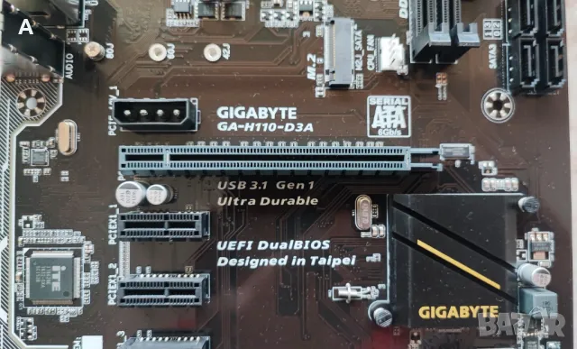 Дъно Gigabyte GA-H110-D3A с планка, Socket Intel 1151, снимка 5 - Дънни платки - 49475559