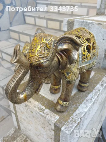 Комплект 2бр.слонове с вдигнат нагоре хобот., снимка 12 - Антикварни и старинни предмети - 49626046