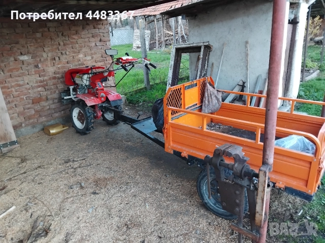 Бензинов мотокултиватор Bisonte BTA-16SG + ремарке