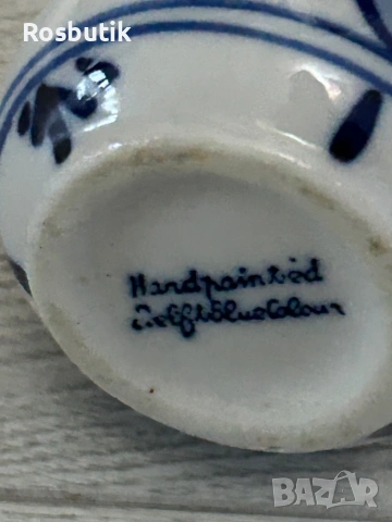 Антикварна ръчно рисувана порцеланова ваза , снимка 4 - Вази - 53413332