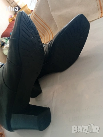 Черни ботушки на JANET D естествена кожа, снимка 6 - Дамски боти - 53705220