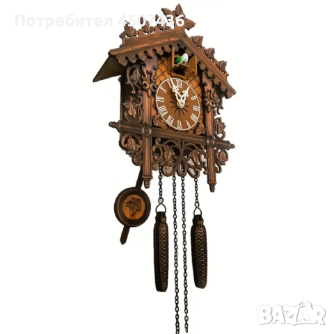 Стенен дървен часовник с кукувица, традиционна дървена къща,ръчно изработен,Шале Европейски стил , снимка 6 - Стенни часовници - 52370303