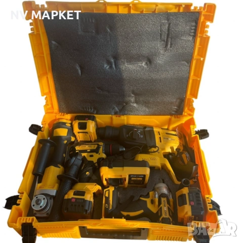 Комплект 4 в 1 – Перфоратор, Ъглошлайф, Гайковерт И Винтоверт, снимка 4 - Винтоверти - 53836612