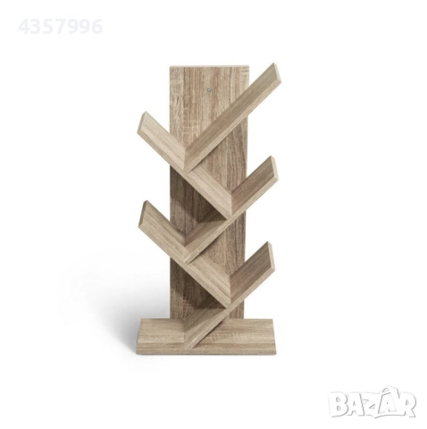Декоративна етажерка, 5 рафта, Дърво, Бежов