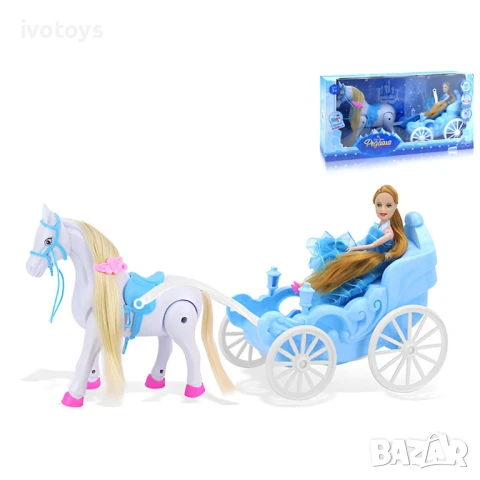 Детска каляска с ходещо конче и кукла - Код 5529